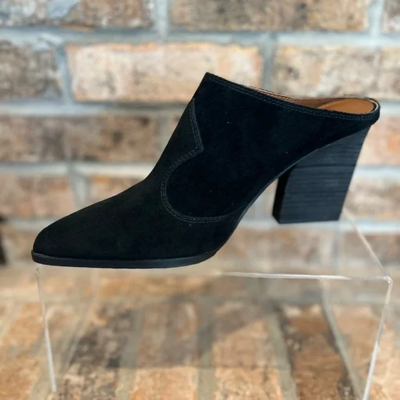 Donald Pliner Vama Stack Heeled Suede Mule - Picture 3 of 11